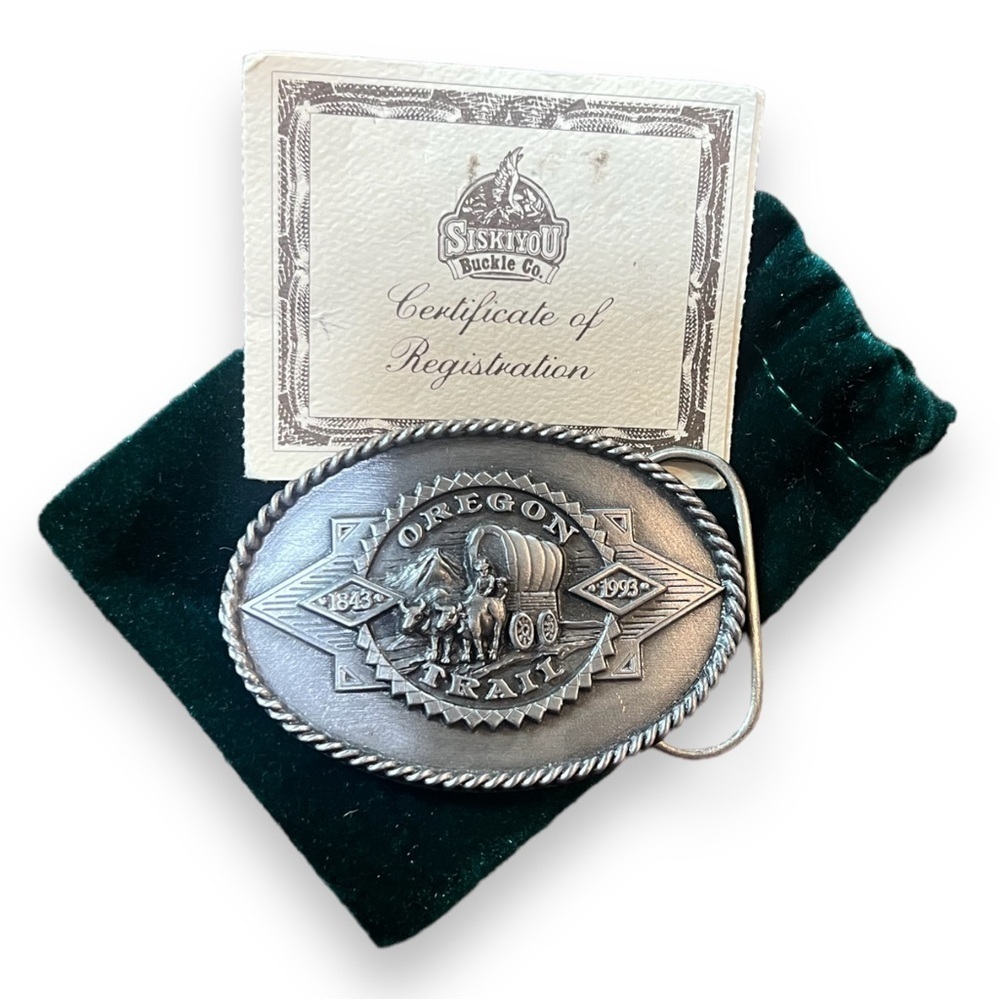 Vintage Siskiyou 1993 Limited Edition Oregon Trail Belt Buckle